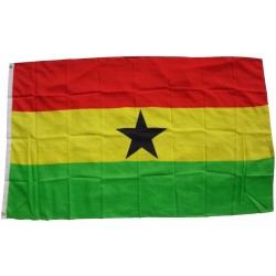 XXL Flagge Ghana 250 x 150 cm Fahne mit 3 Ösen 100g/m² Stoffgewicht Hissflagge Hissen