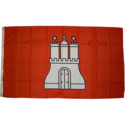 Flagge Hamburg 250 x 150 cm Fahne mit 3 Ösen 100g/m² Stoffgewicht Hissflagge Hissen