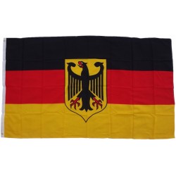 Flagge Deutschland mit Adler 90 x 150 cm Fahne mit 2 Ösen 100g/m² Stoffgewicht Hissen