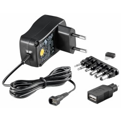 EcoFriendly Universal Netzteil 600 mA 3-12 V mit 6 DC + 1 USB Adapter Netzstecker