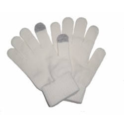 Edle weiße Touchscreen Handschuhe Gr. Uni kapazitiv warme Finger Winter Smartphone
