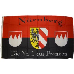 Flagge Nürnberg Nr.1 90 x 150 cm Fahne mit 2 Ösen 100g/m² Stoffgewicht Hissflagge