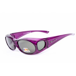 Figuretta Sonnenbrille Überbrille in Lila aus der TV Werbung Brille UV Sonnenschutz