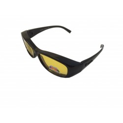 Figuretta Nacht-Überbrille in schwarz mit gelben Gläsern aus der TV Werbung Brille UV