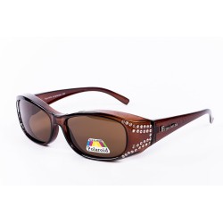 Figuretta Sonnenbrille Überbrille in braun mit Strass Optik Brille UV Sonnenschutz