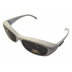 Figuretta Sonnenbrille Überbrille in weiß mit Strass Optik Brille UV Sonnenschutz