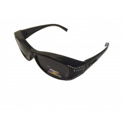 Figuretta Sonnenbrille Überbrille in schwarz mit Strass Optik Brille UV Sonnenschutz
