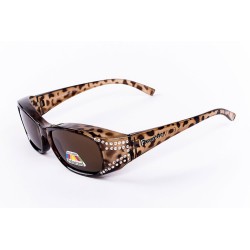 Figuretta Sonnenbrille Überbrille Leoparden-Optik Strass Optik Brille UV Sonnenschutz