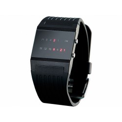 St. Leonhard LED Binär Herrenuhr rote LED Armbanduhr Uhr Binäruhr Herrenarmbanduhr