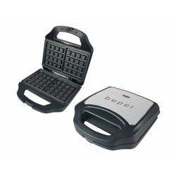 Beper Waffeleisen für belgische Waffeln in schwarz 700Watt Waffel Eisen Wafflemaker