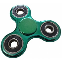 Fidget Finger Hand Spinner grün im Metallic Look mit Profi Kugellager Chrom Optik