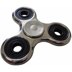 Fidget Finger Hand Spinner silberfarben Metallic Look Profi Kugellager Chrom Optik