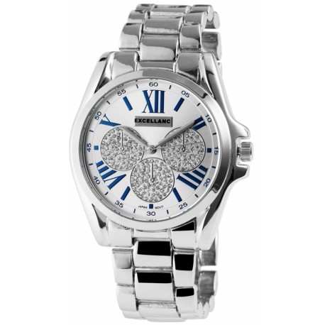 Excellanc 1515 Damen Armbanduhr silberfarben aus Metall Damenarmbanduhr Damenuhr Uhr