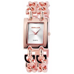 Excellanc 1518 Damen Armbanduhr Farbe roségold mit Metall Kettenarmband Damenuhr Uhr
