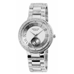 Excellanc 1524 Damen Armbanduhr Farbe silber Strasssteine Metallarmband Damenuhr Uhr