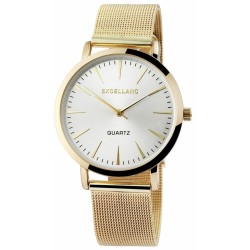 Excellanc 1522 Damen Armbanduhr Farbe gold mit Netzoptik Metallarmband Damenuhr Uhr