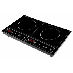 Topmatic Doppel-Induktionskochfeld Kochplatten 2000W + 1400W schwarz Induktionskochplatten