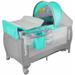Lionelo Sven Plus in türkis Kinder Baby Reisebett mit Wickeltisch Kinderbett Babybett