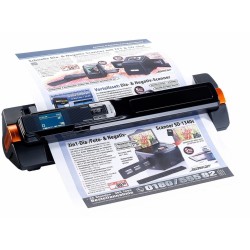 Somikon 2in1-Handscanner mobiler Scanner mit Dockingstation Papier Dokumentenscanner 900 dpi