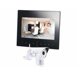 VisorTech DSC-720.mc Funk Überwachungs-Set mit 1 LED-HD-Kamera in weiß + Monitor