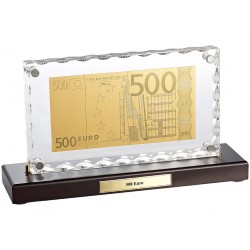 St. Leonhard 500 Euro Banknoten-Replik veredelt mit Gold in Acrylglas-Aufsteller