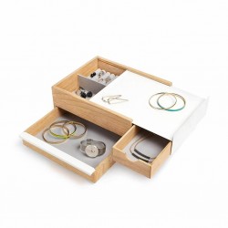 Umbra STOWIT Schmuckkasten 290245-668 in weiß / Holz Design Schmuckbox Etui Aufbewahrung