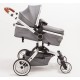 Blij'r Stef 2in1 Luxus Kombi Kinderwagen mit Babyschale 360 Grad drehbar Buggy grau Baby