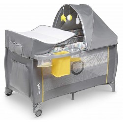 Lionelo Sven Plus in GELB grau Kinder Baby Reisebett mit Wickeltisch Kinderbett Babybett