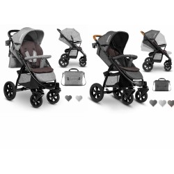 Lionelo Annet TOUR CONCRETE oder Stone Kinderwagen Buggy mit Gummireifen, Tragetasche u. Sitzpolster