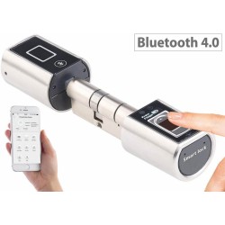 VisorTech Elektronischer Tür-Schließzylinder mit Fingerabdruck-Scanner & Bluetooth App-Steuerung Türschloss