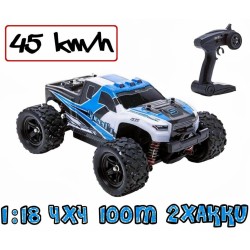 Blij´r Speed´r Blau ferngesteuertes RC Auto 45 km/h, 1:18, 2 Akkus, Allrad, 100m, Monstertruck