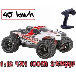 Blij´r Speed´r ferngesteuerter RC Monstertruck Rot 45 km/h, 1:18, 2 Akkus, Allrad, 100m, Funk Auto