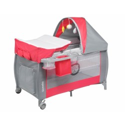 Lionelo Sven Plus in rot grau Kinder Baby Reisebett mit Wickeltisch Kinderbett Babybett