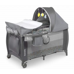 Lionelo Sven Plus in GRAU Kinder Baby Reisebett mit Wickeltisch Kinderbett Babybett