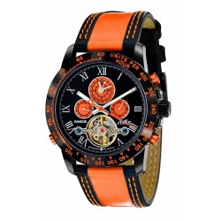 Zeitlos ZL-GBO-3 Gandor Race Herrenuhr Armbanduhr schwarz orange Uhr Automatikuhr