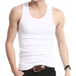 4 x Herren Feinripp Unterhemd Tank Top weiß Gr. L von Garcia Pescara aus Baumwolle