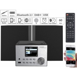 auvisio IRS-500.mini Micro-Stereoanlage mit Webradio, DAB+, FM, CD, Bluetooth, USB, 60 Watt