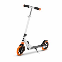 Lionelo Luca Roller Weiss Orange Kinder Tretroller bis 100kg Räder 200mm Bremse zusammenklappbar