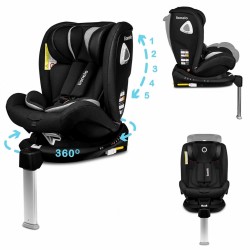 Lionelo Braam Carbon schwarz Kindersitz Isofix und Stützfuß oder Autogurte Kindersitz Auto 0-36 kg