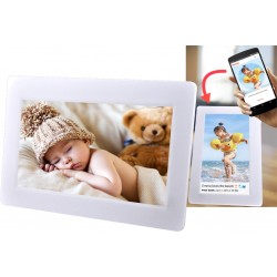 Denver PFF-710White Frameo 7 Zoll Digitaler Bilderrahmen weiss WiFi microSD 8GB Flash